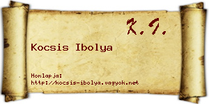 Kocsis Ibolya névjegykártya