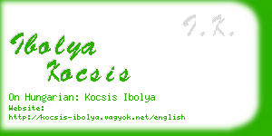 ibolya kocsis business card